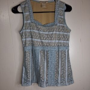 Signature Studio Sleeveless Lace Top - Light Blue